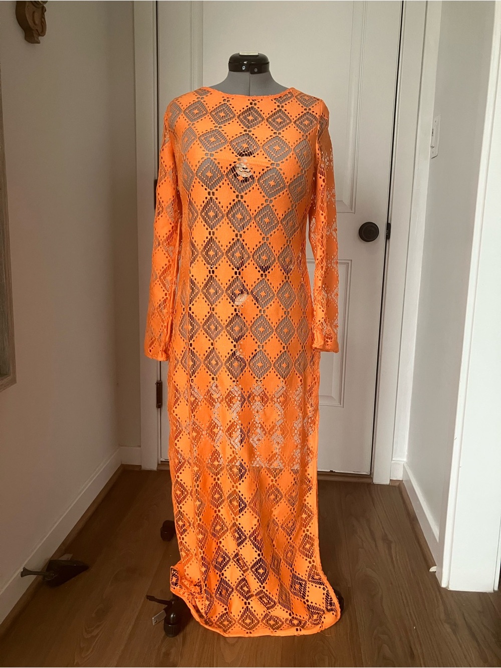 H&M Orange Crocheted Cover-up